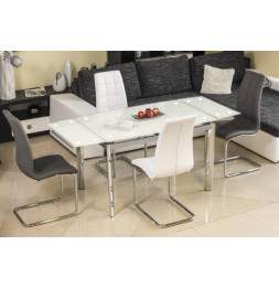 Table extensible 10 personnes - GD020 - 120-180 x 80 x 76 - Blanc