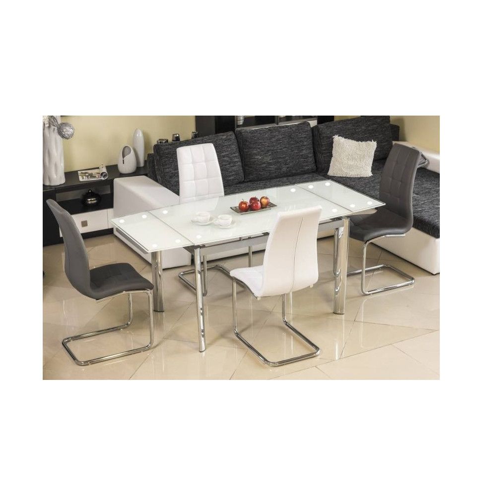 Table extensible 10 personnes - GD020 - 120-180 x 80 x 76 - Blanc