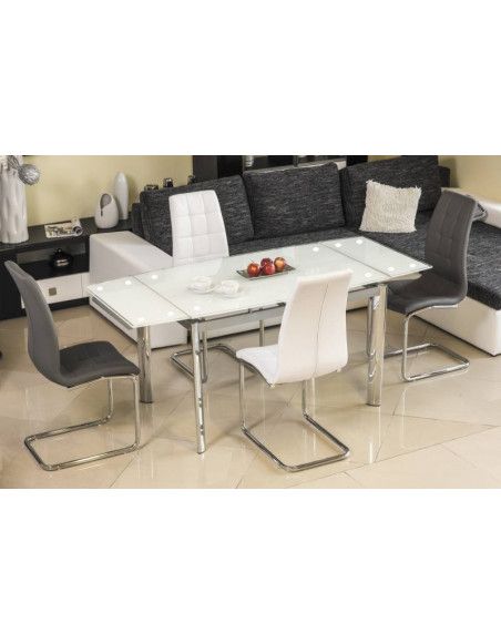 Table extensible 10 personnes - GD020 - 120-180 x 80 x 76 - Blanc
