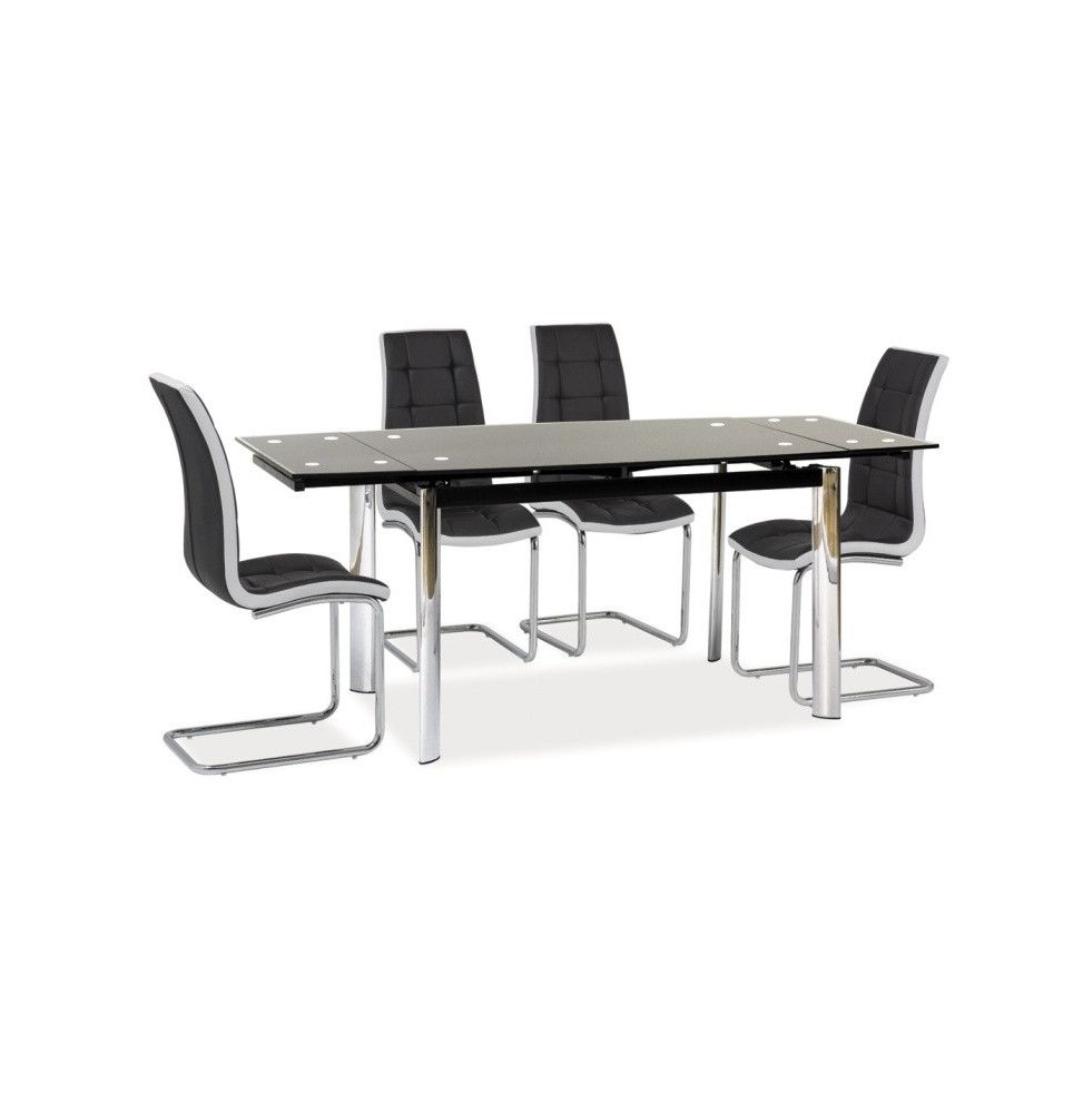 Table extensible 10 personnes - GD020 - 120-180 x 80 x 76 - Noir