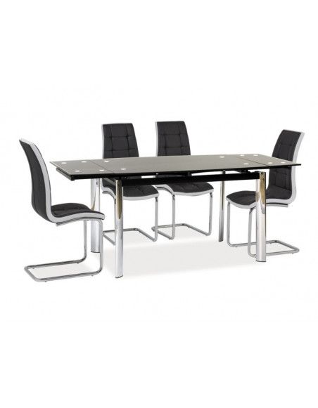 Table extensible 10 personnes - GD020 - 120-180 x 80 x 76 - Noir