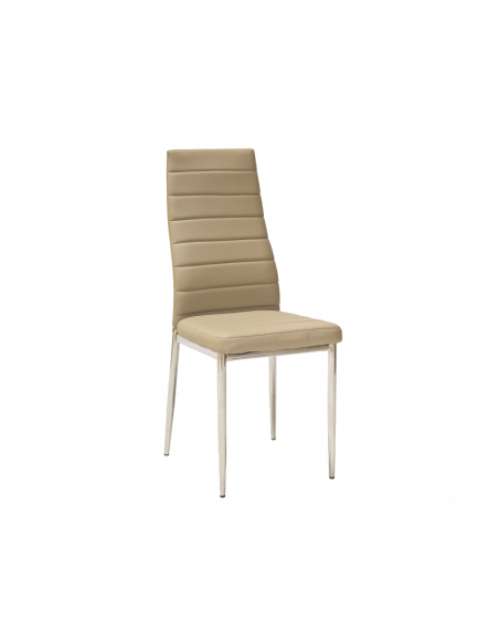 Chaise moderne - H261 - 40 x 38 x 96 cm - Cadre chromé - Taupe
