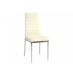 Chaise moderne - H261 - 40 x 38 x 96 cm - Cadre chromé - Beige
