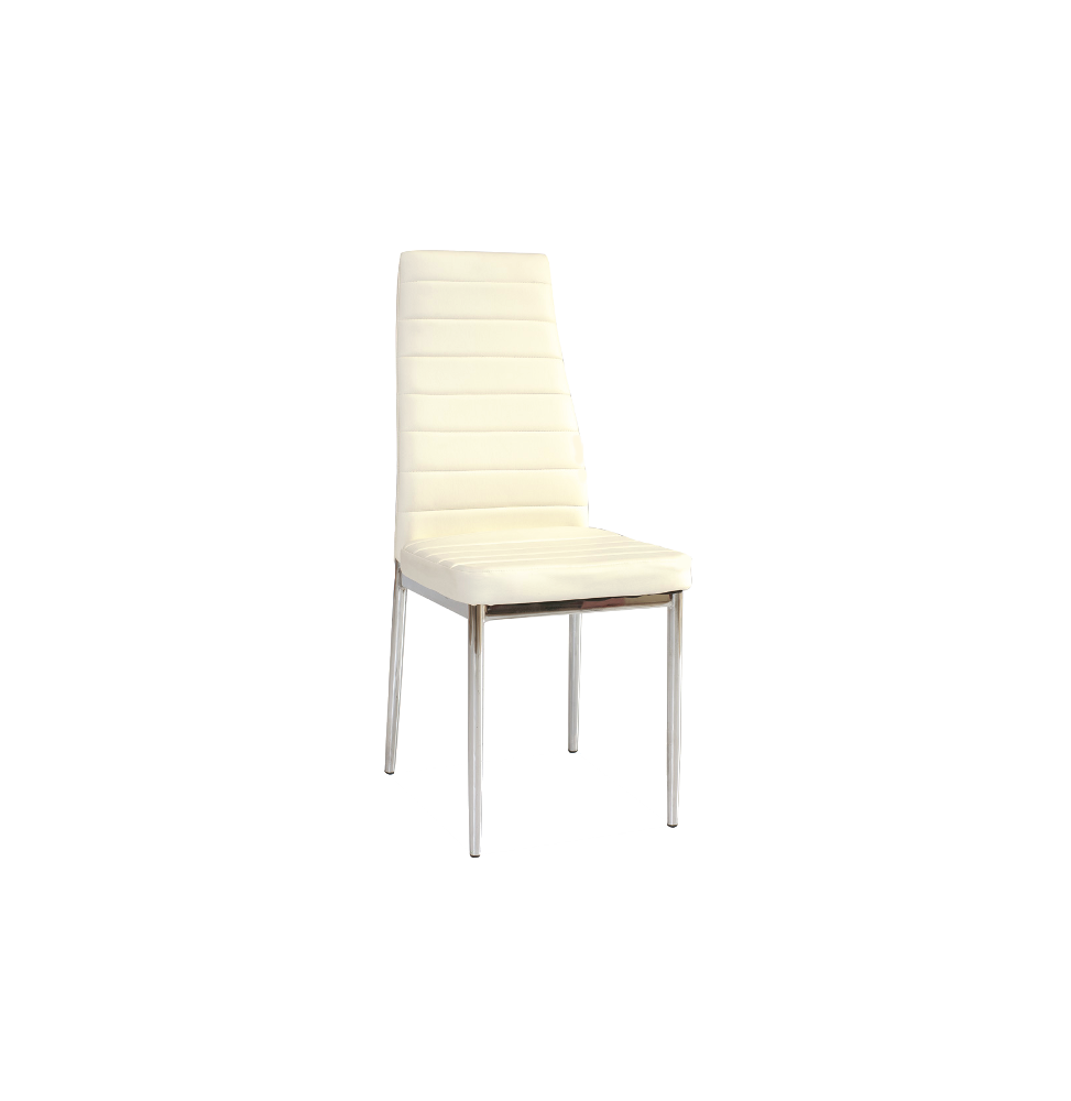 Chaise moderne - H261 - 40 x 38 x 96 cm - Cadre chromé - Beige