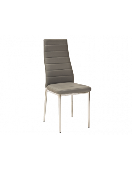 Chaise moderne - H261 - 40 x 38 x 96 cm - Cadre chromé - Gris