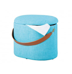 Tabouret Dilia avec espace de rangement - l 42 x P 30 x H 36 cm - Bleu