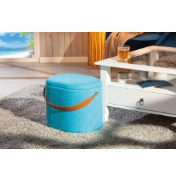 Tabouret Dilia avec espace de rangement - l 42 x P 30 x H 36 cm - Bleu