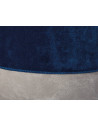 Tabouret Osane en velours avec lanière - l 38 x P 32 x H 43 cm - Bleu et gris