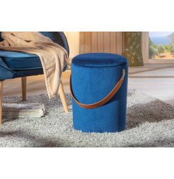 Tabouret Papua avec espace de rangement - l 35 x P 35 x H 45 cm - Bleu