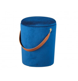 Tabouret Papua avec espace de rangement - l 35 x P 35 x H 45 cm - Bleu