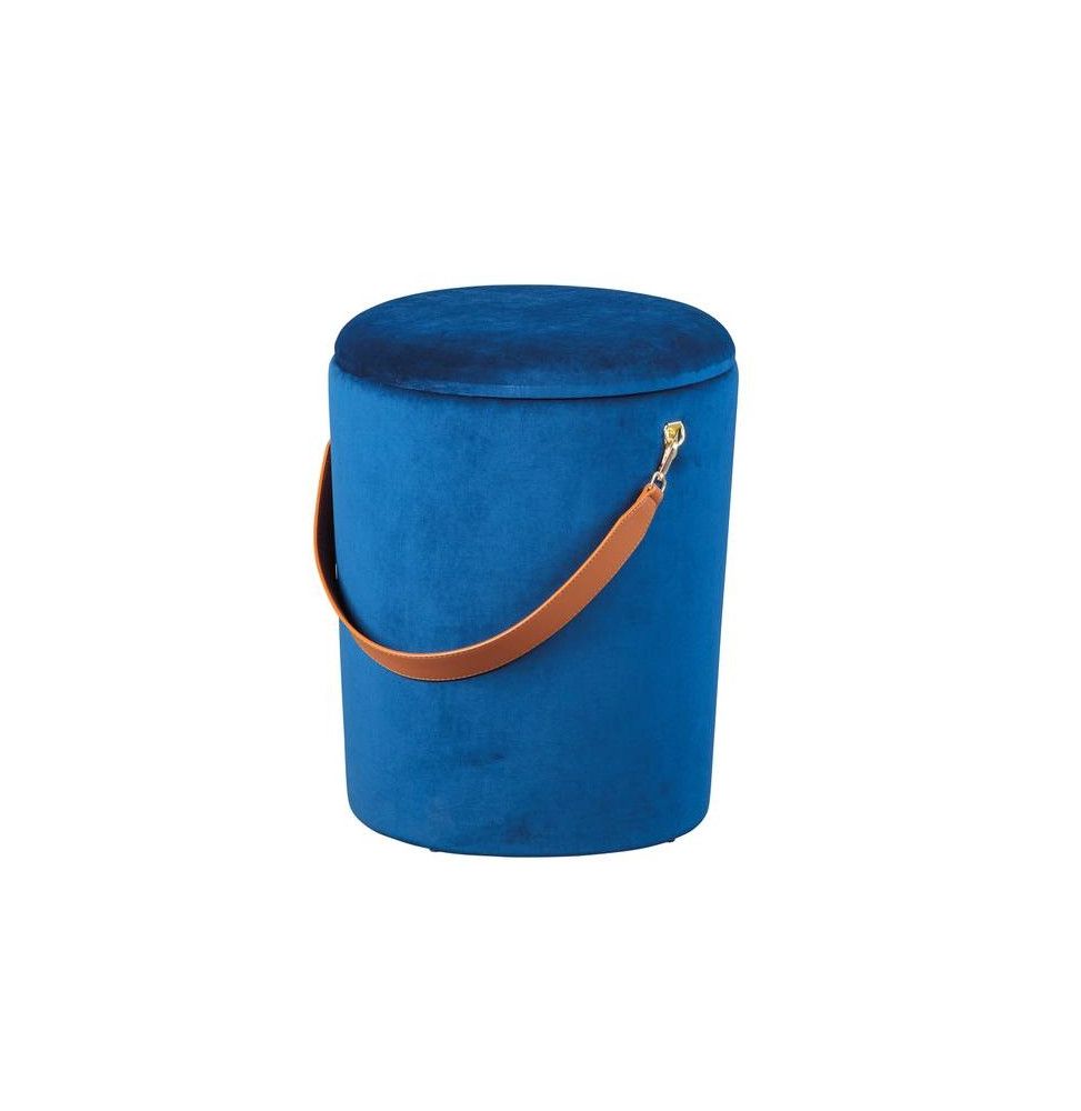 Tabouret Papua avec espace de rangement - l 35 x P 35 x H 45 cm - Bleu