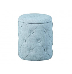 Tabouret capitonné Yapak avec espace de rangement - l 34 x P 34 x H 40 cm - Gris