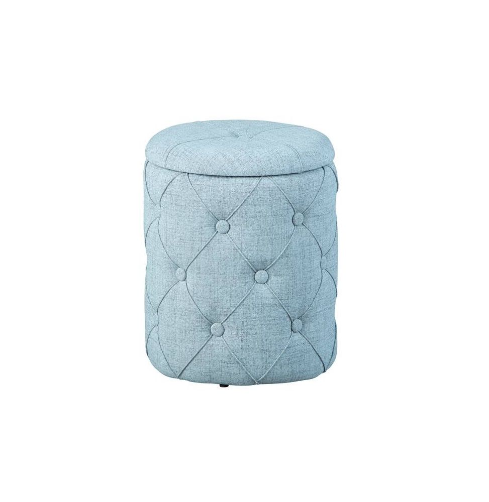 Tabouret capitonné Yapak avec espace de rangement - l 34 x P 34 x H 40 cm - Gris