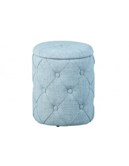 Tabouret capitonné Yapak avec espace de rangement - l 34 x P 34 x H 40 cm - Gris