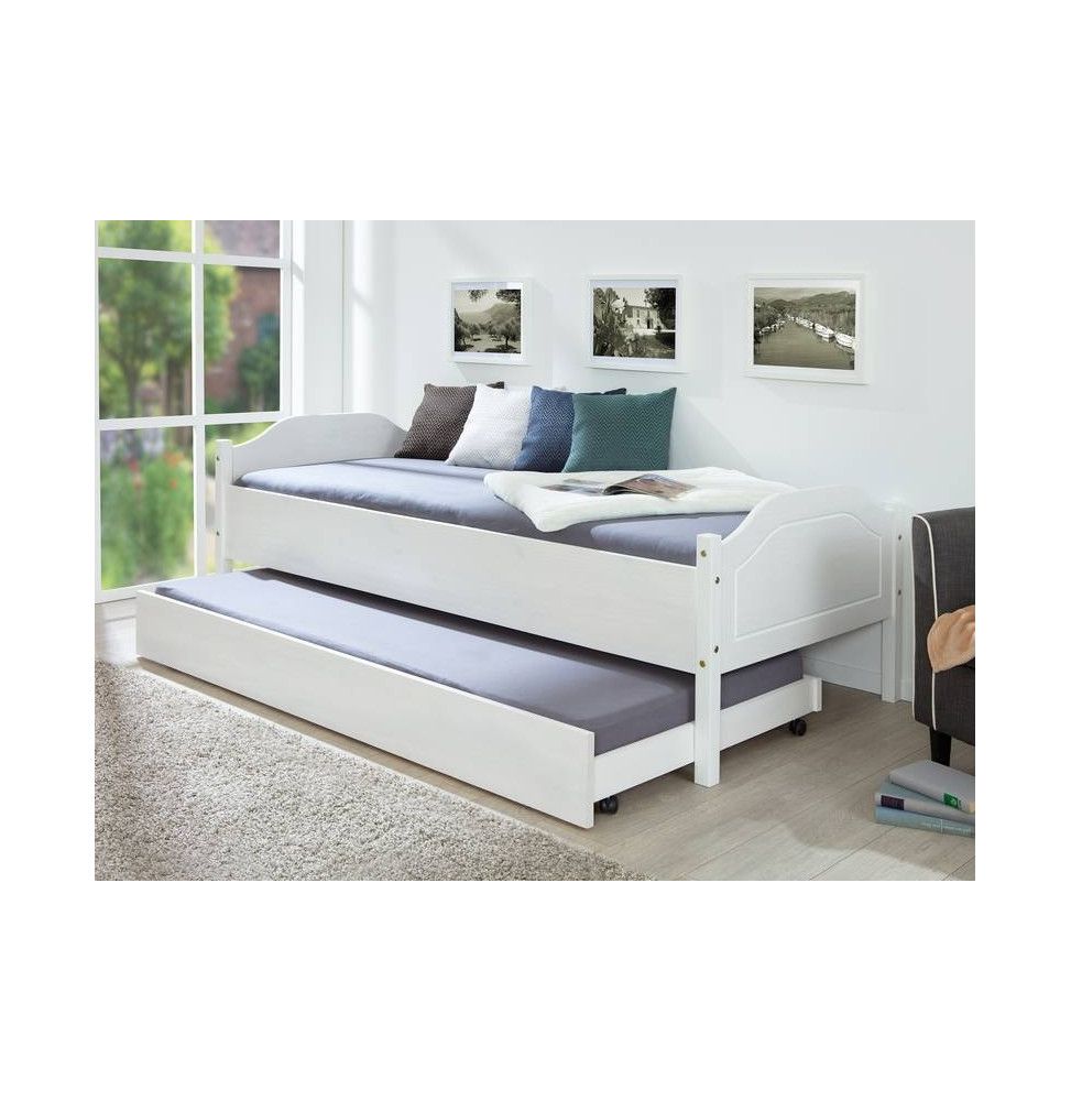 Tiroir de lit Umea à roulettes - 200 x 90 cm - Blanc