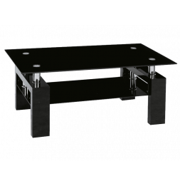 Table basse double niveau - Lisa II - 110 x 60 x 55 cm - Noir