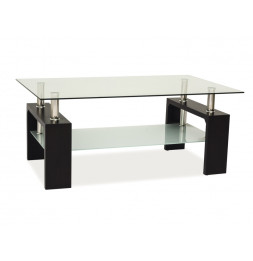 Table basse double niveau - Lisa Basic II - 100 x 60 x 55 cm - Couleur wengé