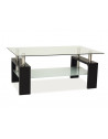 Table basse double niveau - Lisa Basic II - 100 x 60 x 55 cm - Couleur wengé