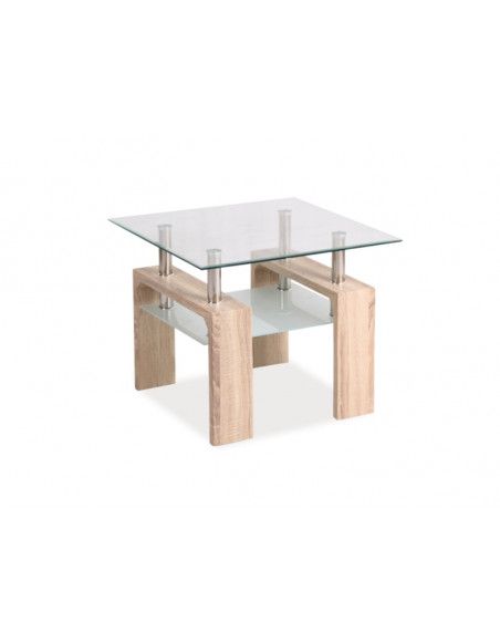 Table basse d'appoint - Lisa D - 60 x 60 x 55 cm - Couleur chêne sonoma