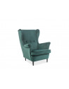 Fauteuil vintage - Lord - 85 x 72 x 101 cm - Tissu de velours - Vert
