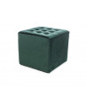 Pouf en tissu de velours - Lori - 39 x 39 x 34 cm - Vert