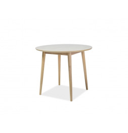 Table ronde - Nelson - D 90 cm x H 75 cm - Couleur chêne blanchi
