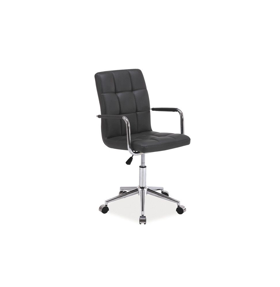Chaise de bureau à roulettes - Q022 - 51 x 40 x 87 cm - Cuir PU - Gris