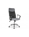 Chaise de bureau à roulettes - Q025 - 62 x 50 x 107 cm - Tissu gris