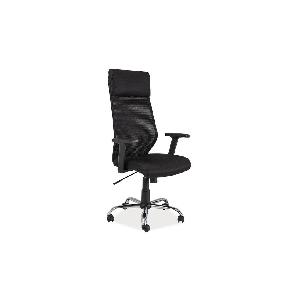 Chaise de bureau à roulettes - Q211 - 65 x 51 x 112 cm - Noir