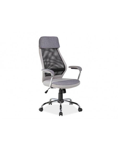 Chaise de bureau à roulettes - Q336 - 65 x 50 x 117 cm - Gris