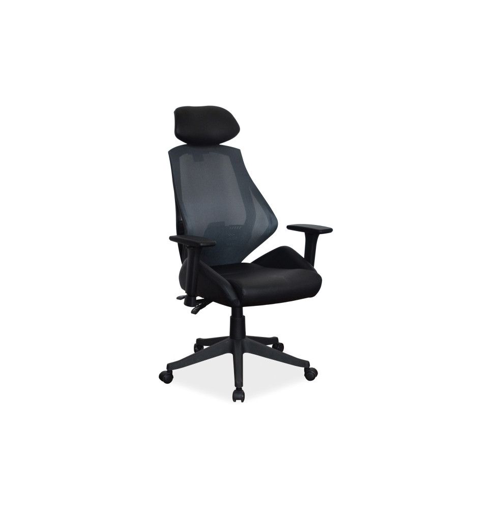 Chaise de bureau à roulettes - Q406 - 67 x 52 x 102 cm - Noir
