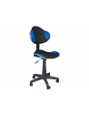Chaise de bureau à roulettes - QG2 - 48 x 41 x 84 cm - Noir et bleu