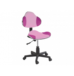 Chaise de bureau à roulettes - QG2 - 48 x 41 x 84 cm - Rose