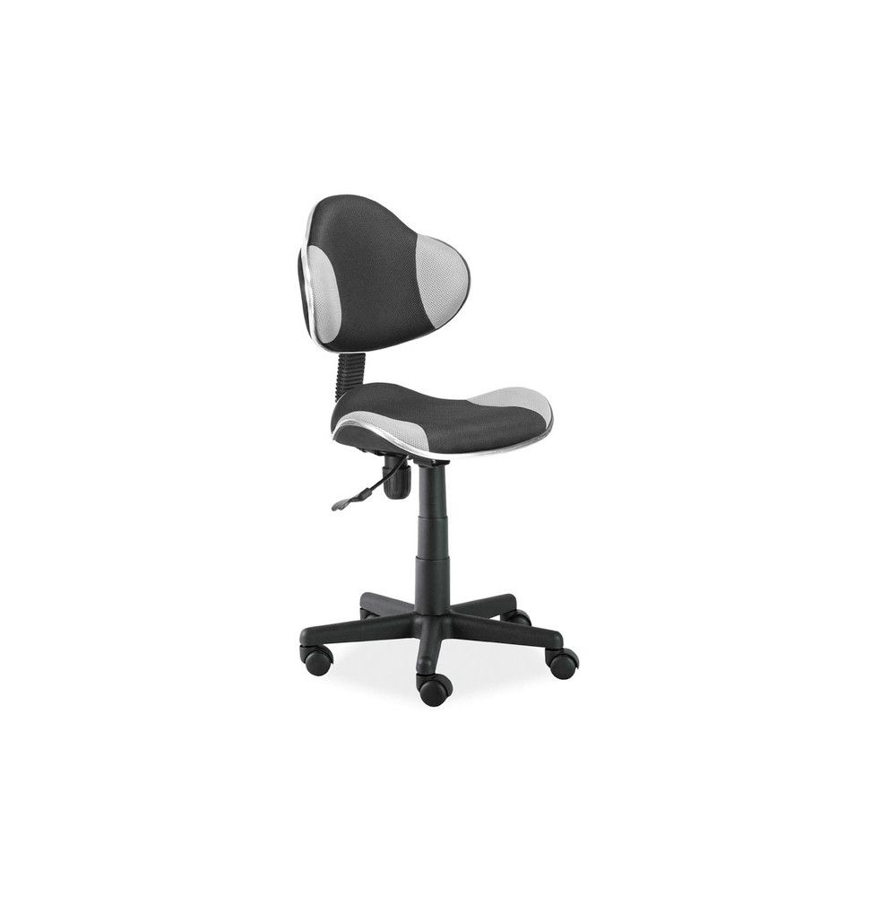 Chaise de bureau à roulettes - QG2 - 48 x 41 x 84 cm - Noir et gris