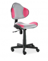 Chaise de bureau à roulettes - QG2 - 48 x 41 x 84 cm - Gris et rose