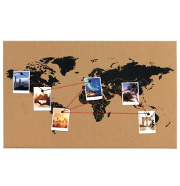 Carte du monde en liège - 60 x 40 cm