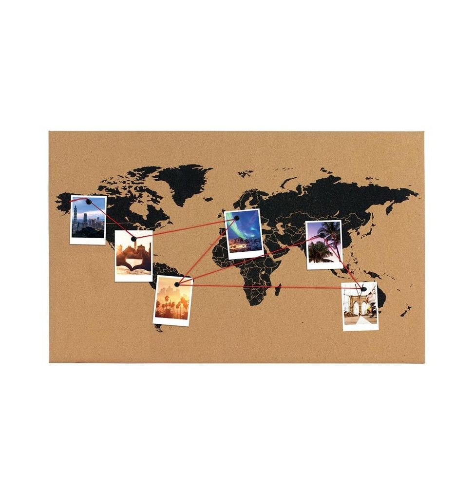 Carte du monde en liège - 60 x 40 cm