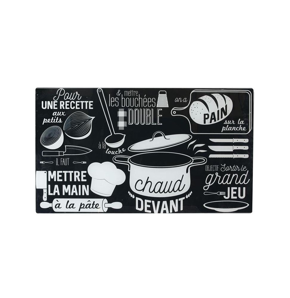 Cache plaque de cuisson en verre - 52 x 30 cm