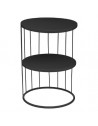 Table d'appoint double niveau - Kobu - D 36 x H 52 cm - Noir