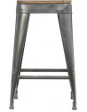 Tabouret Joris en métal - L 38 x l 38 x H 59,9 cm - Gris