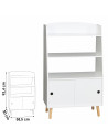 Bibliothèque en bois pour enfant - L 58,5 x l 30 x H 93,4 cm - Blanc