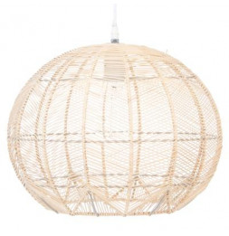 Suspension sphère en rotin - D 38 x H 52 cm - Beige