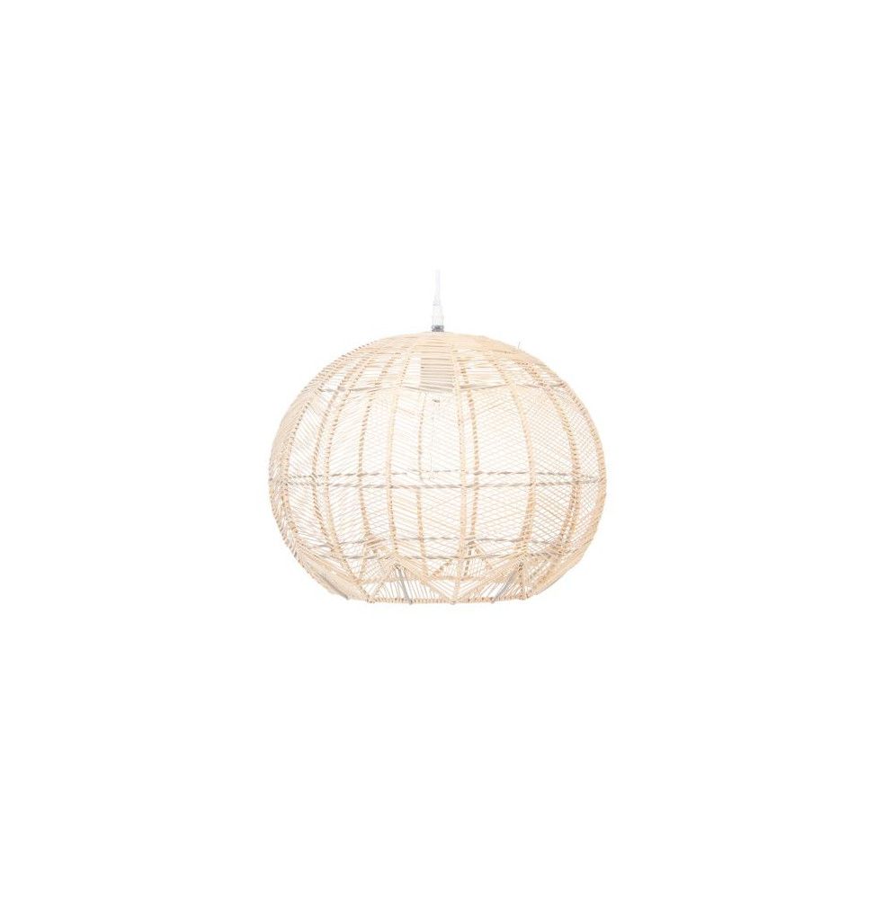 Suspension sphère en rotin - D 38 x H 52 cm - Beige