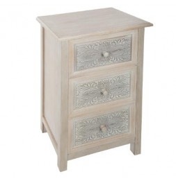 Commode trois tiroirs Hina en bois - L 48 x l 34 x H 80 cm