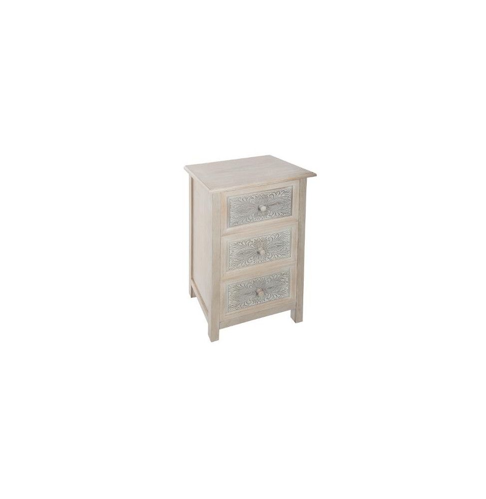 Commode trois tiroirs Hina en bois - L 48 x l 34 x H 80 cm