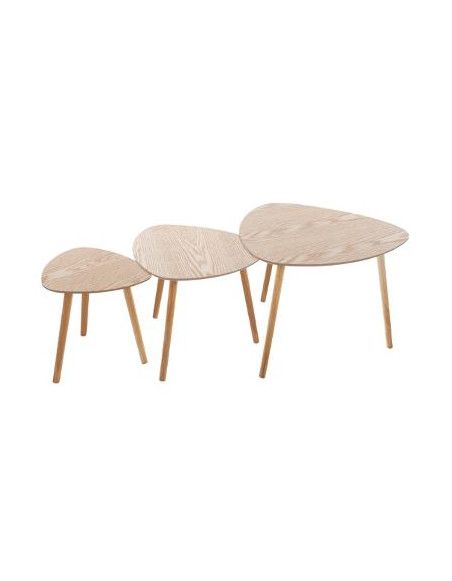 Set de 3 tables à café Mileo - Beige