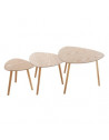 Set de 3 tables à café Mileo - Beige