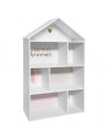 Meuble de rangement en forme de maison - 7 cases - 73.5 x 30 x 114 cm - Rose