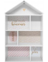 Meuble de rangement en forme de maison - 7 cases - 73.5 x 30 x 114 cm - Rose