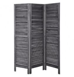 Paravent en bois - 170 x 40 cm - Gris